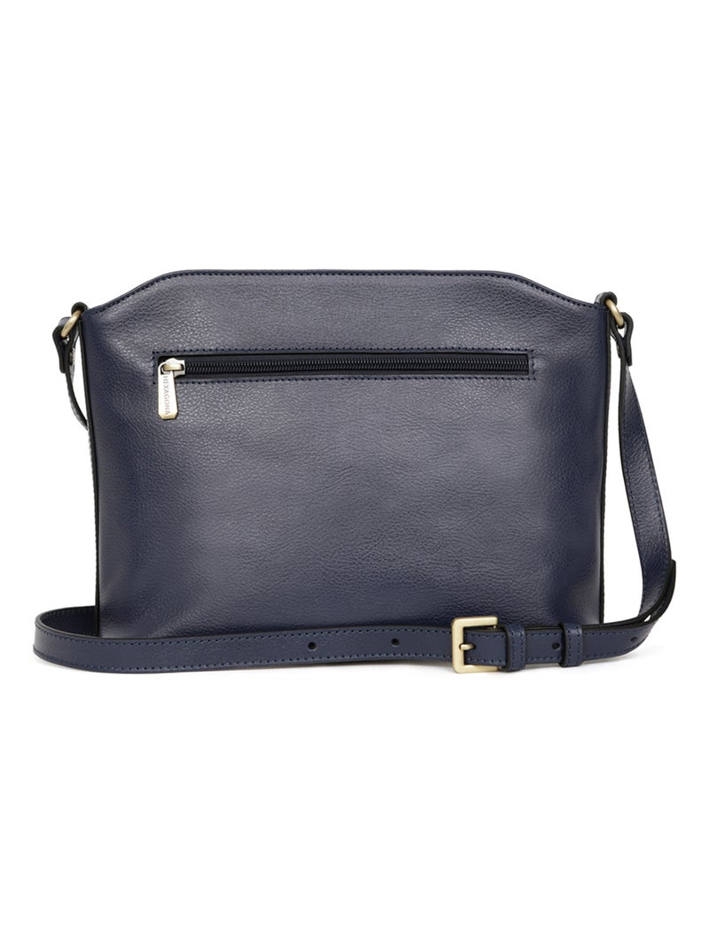 Sac porté travers  Cuir RÉPUBLIQUE Bleu marine - Kiabi
