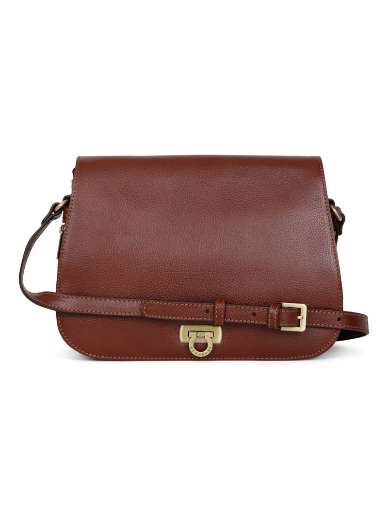 Sac porté travers  Cuir RÉPUBLIQUE Marron - Kiabi
