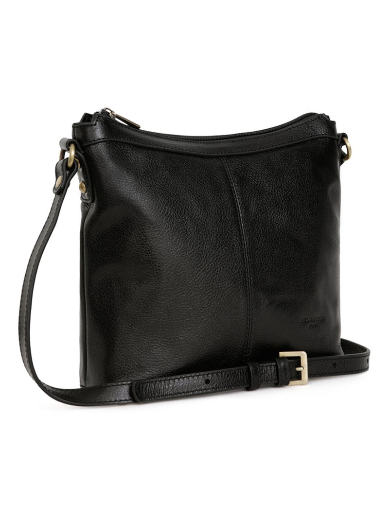 Sac porté travers  Cuir RÉPUBLIQUE Noir - Kiabi