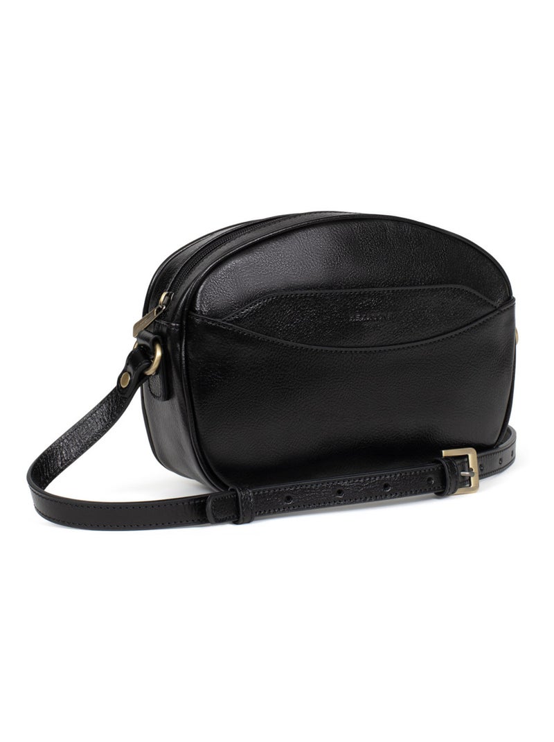 Sac porté travers  Cuir RÉPUBLIQUE Noir - Kiabi