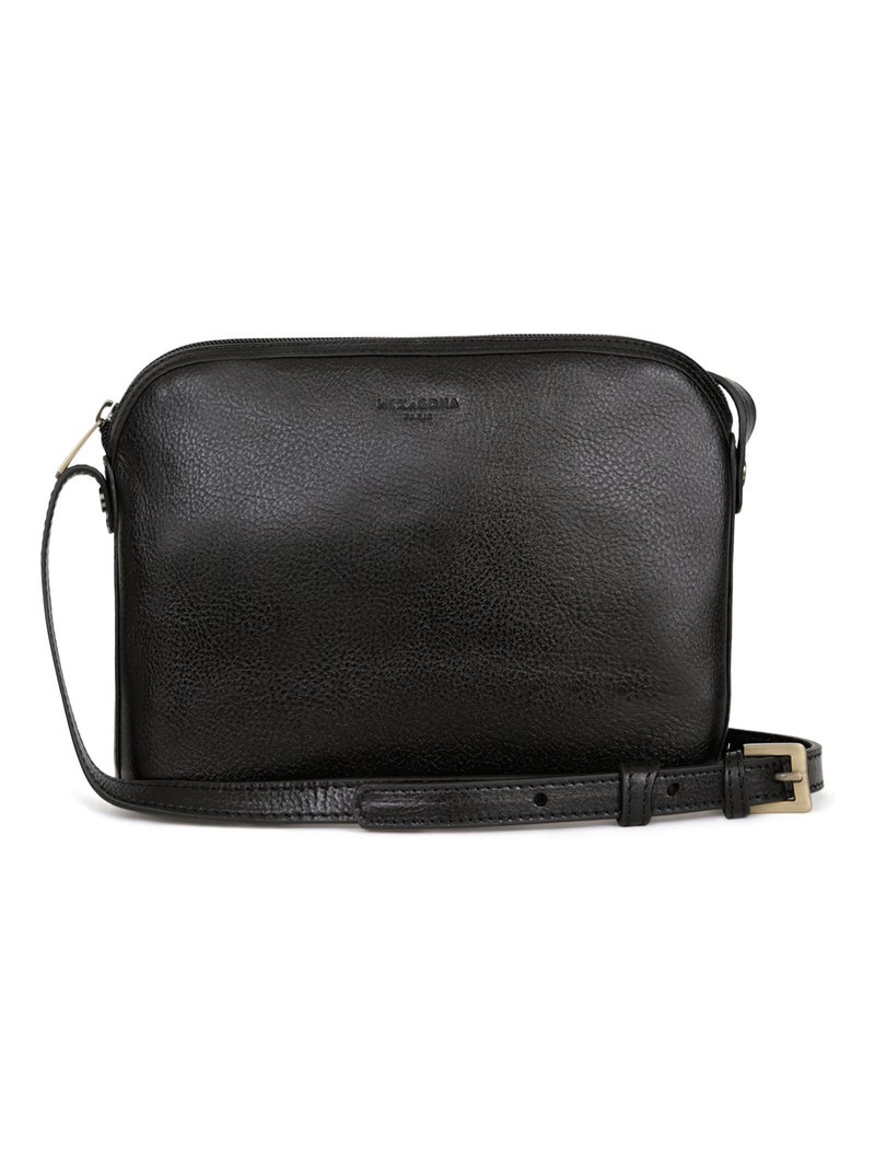 Sac porté travers  Cuir RÉPUBLIQUE Noir - Kiabi