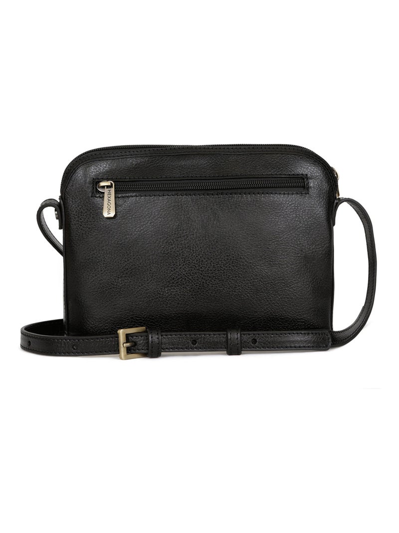 Sac porté travers  Cuir RÉPUBLIQUE Noir - Kiabi