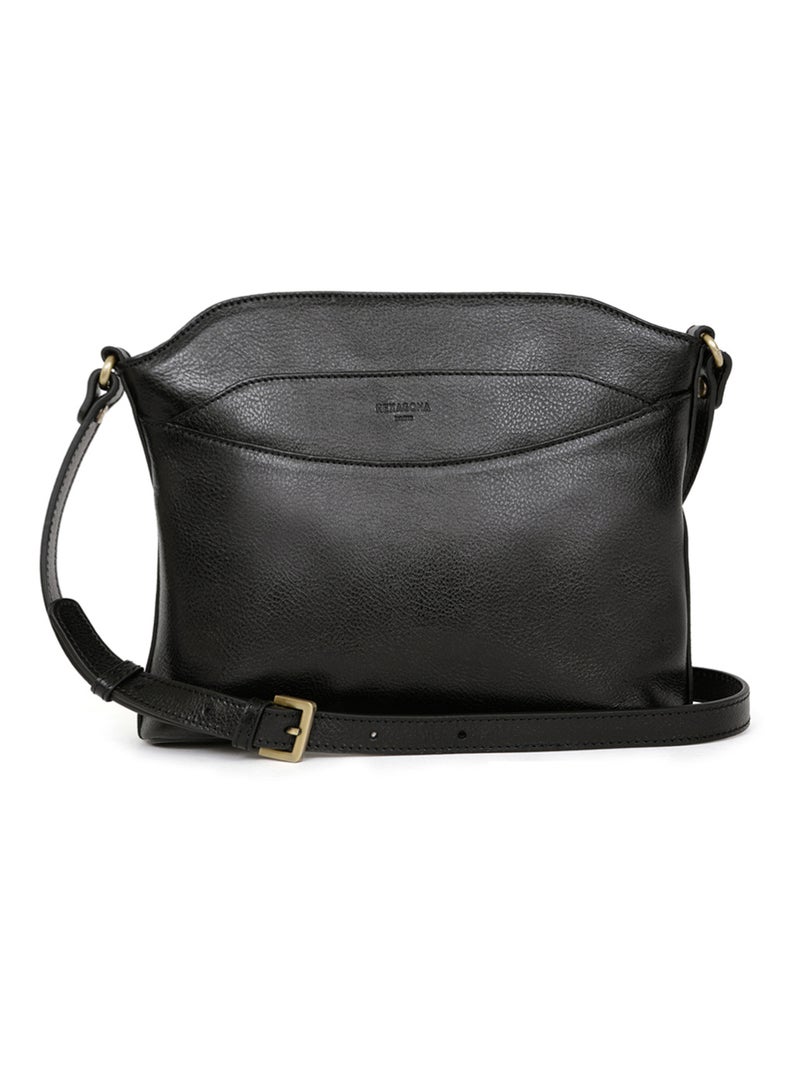 Sac porté travers  Cuir RÉPUBLIQUE Noir - Kiabi