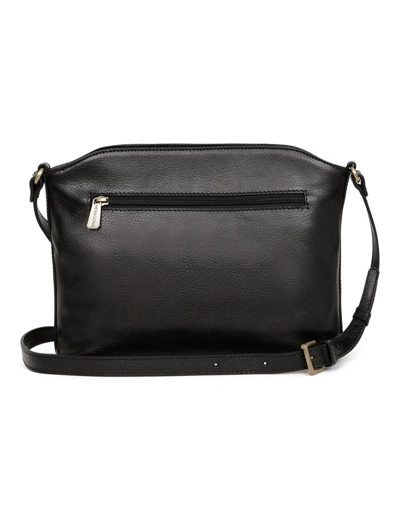 Sac porté travers  Cuir RÉPUBLIQUE Noir - Kiabi