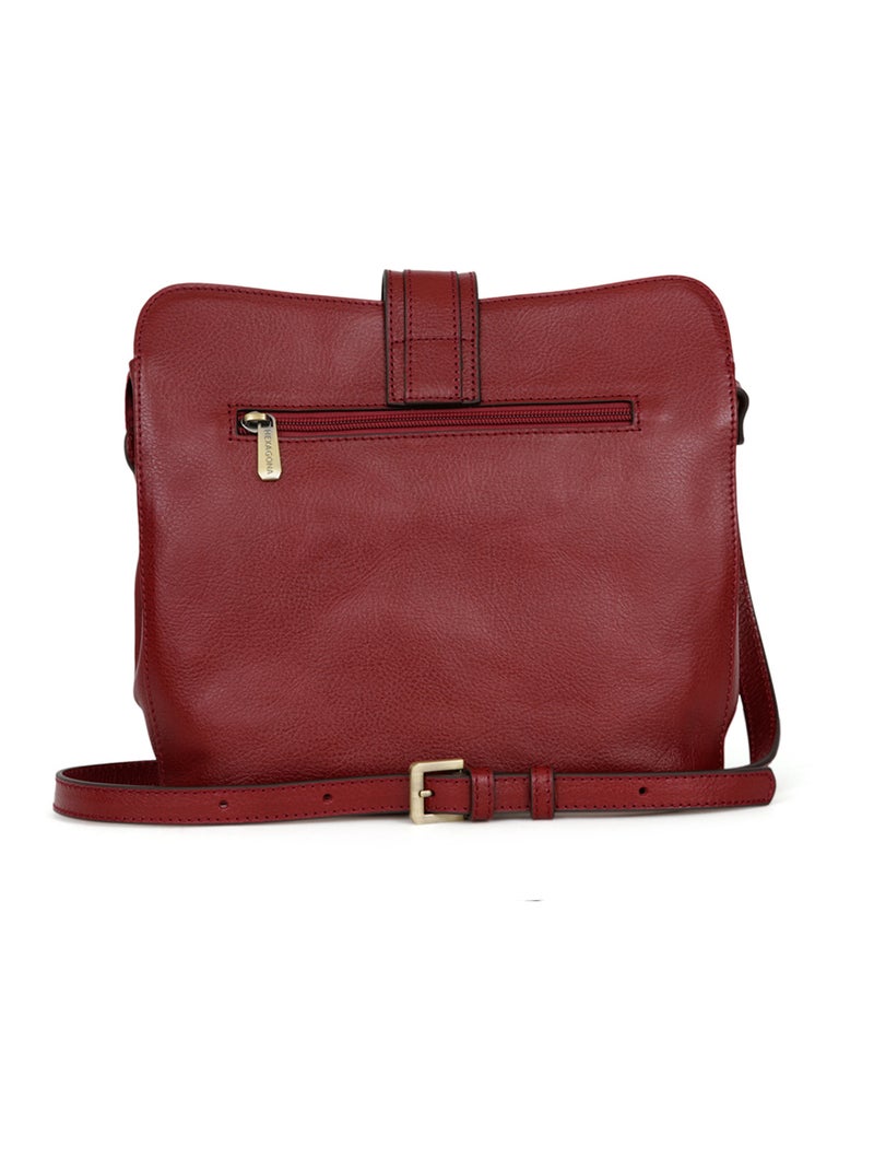 Sac porté travers  Cuir RÉPUBLIQUE Rouge carmin - Kiabi