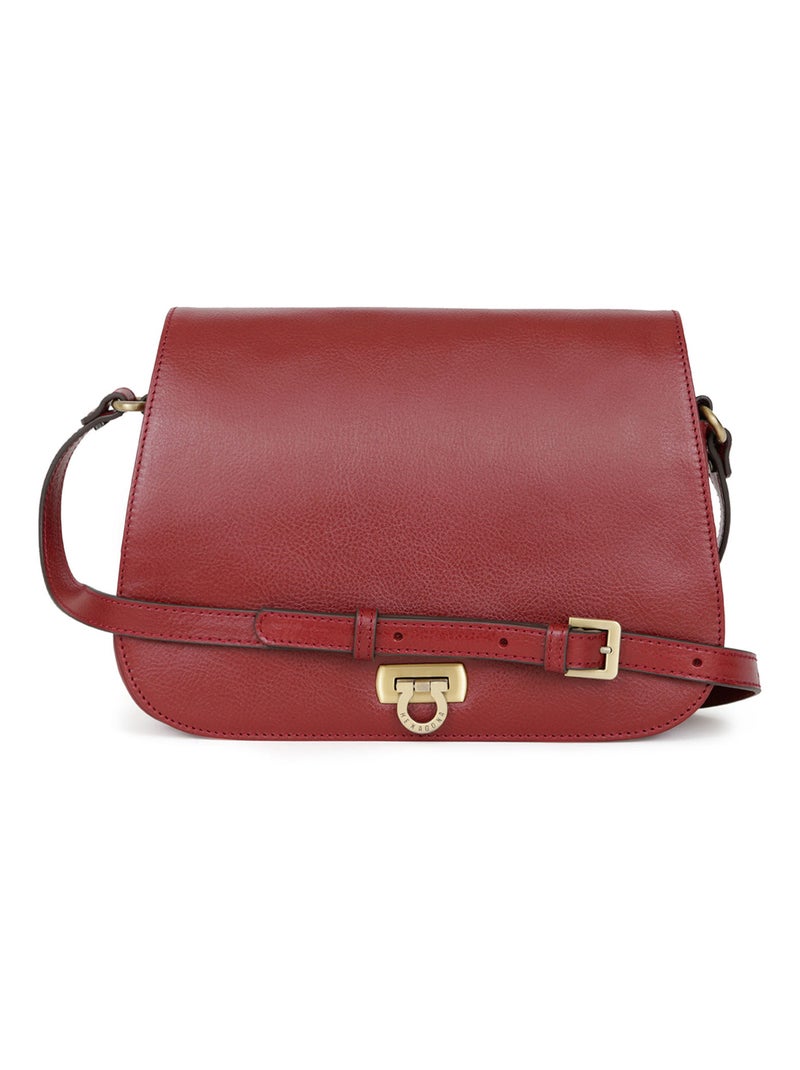 Sac porté travers  Cuir RÉPUBLIQUE Rouge carmin - Kiabi