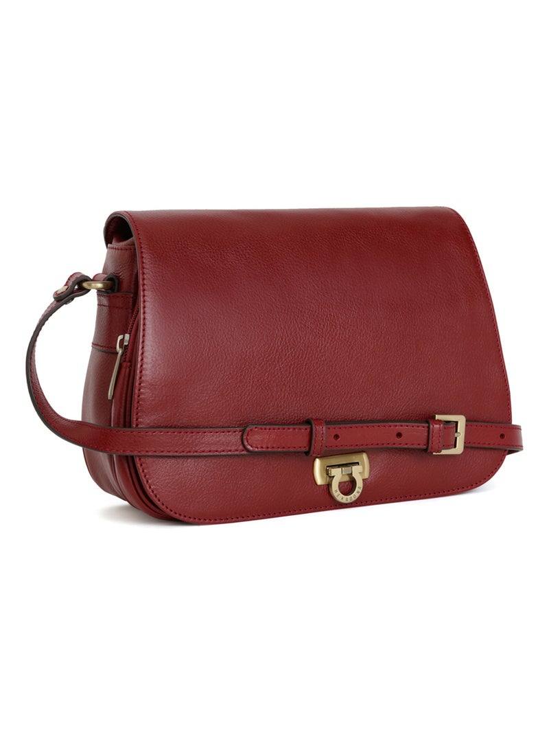 Sac porté travers  Cuir RÉPUBLIQUE Rouge carmin - Kiabi