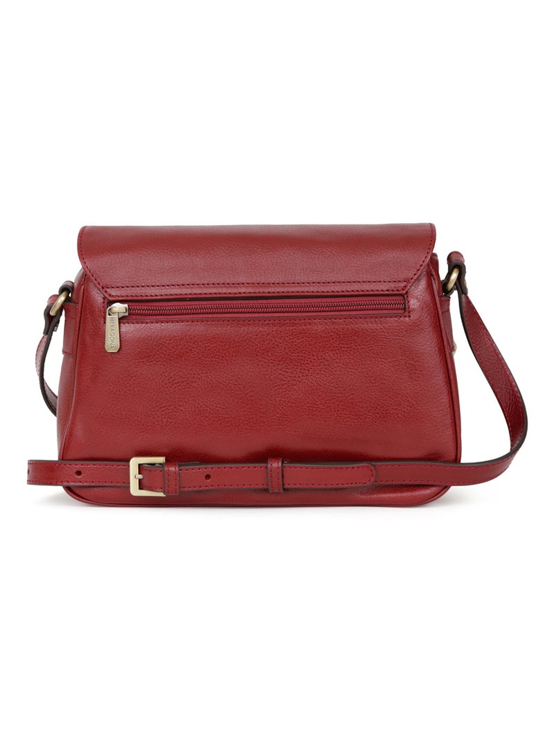 Sac porté travers  Cuir RÉPUBLIQUE Rouge carmin - Kiabi