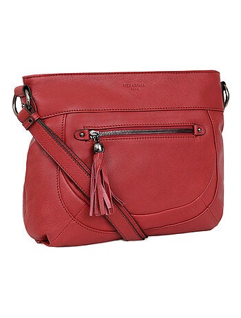 Sac porté travers cuir sauvage hexagona