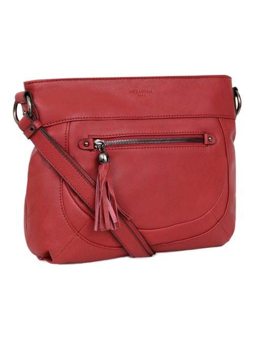 Sac porté travers  Cuir SAUVAGE - Kiabi