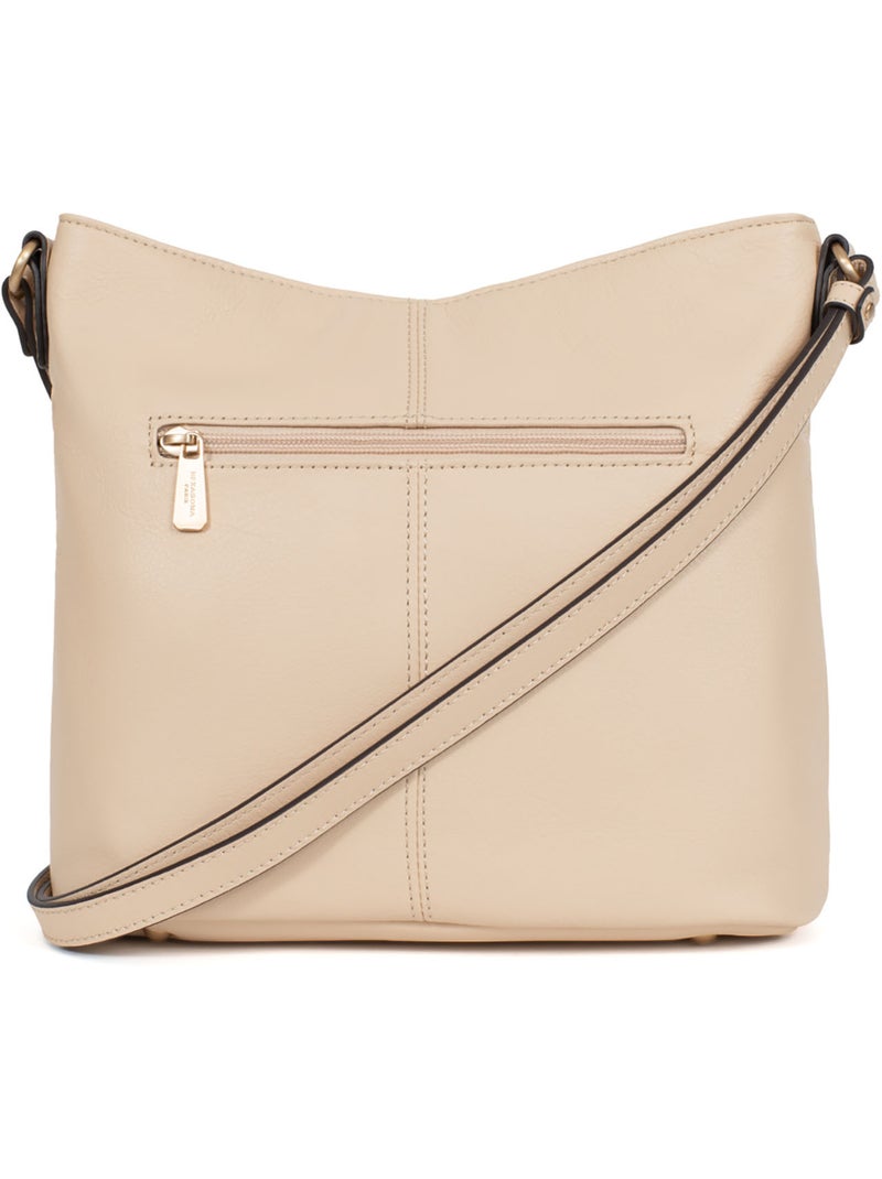 Sac porté travers  Cuir TAIMA Beige - Kiabi