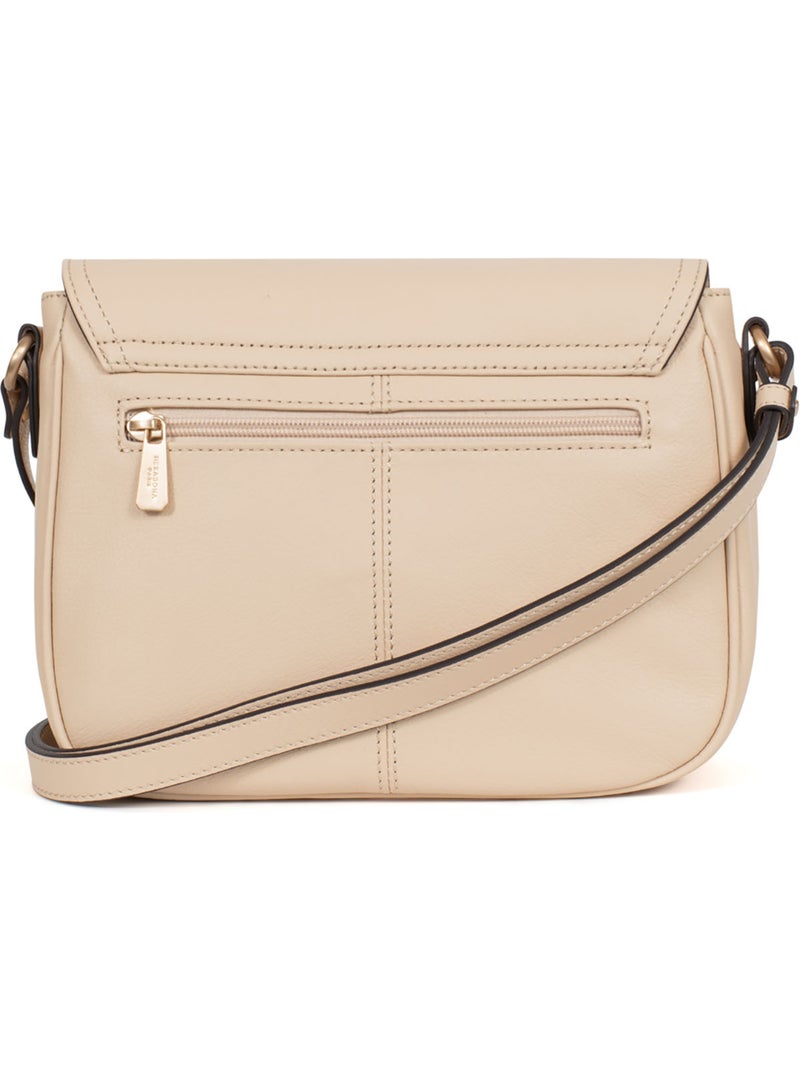 Sac porté travers  Cuir TAIMA Beige - Kiabi