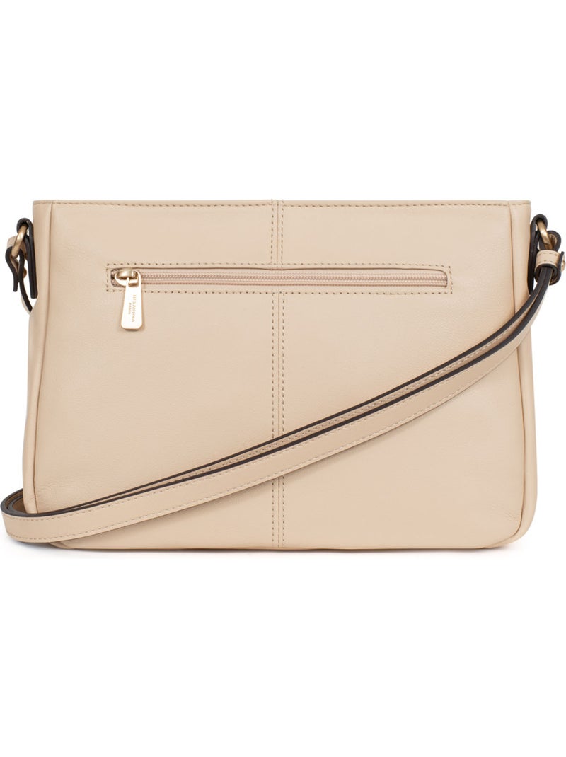 Sac porté travers  Cuir TAIMA Beige - Kiabi