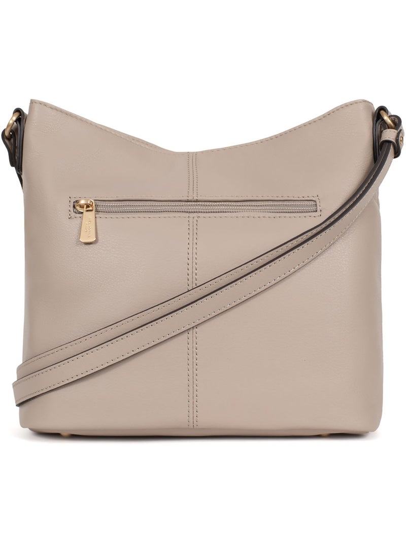 Sac porté travers  Cuir TAIMA Gris - Kiabi
