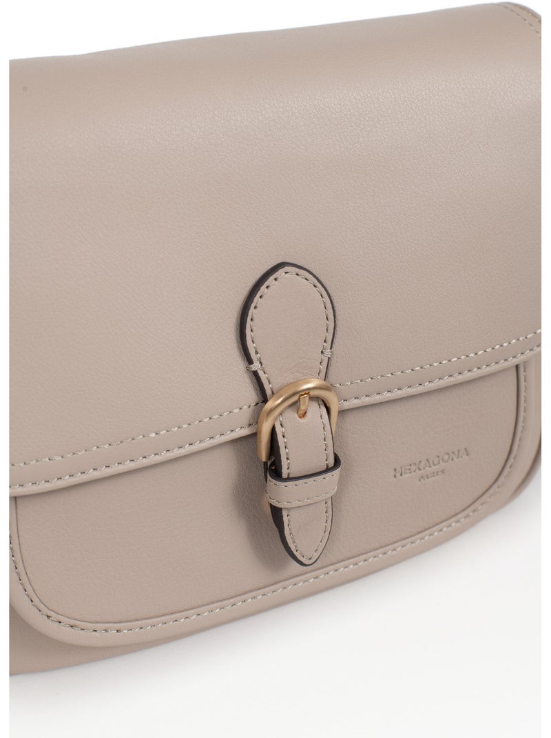 Sac porté travers  Cuir TAIMA Gris - Kiabi