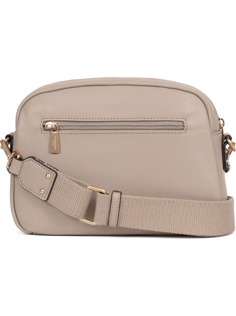 Sac porté travers  Cuir TAIMA Gris - Kiabi