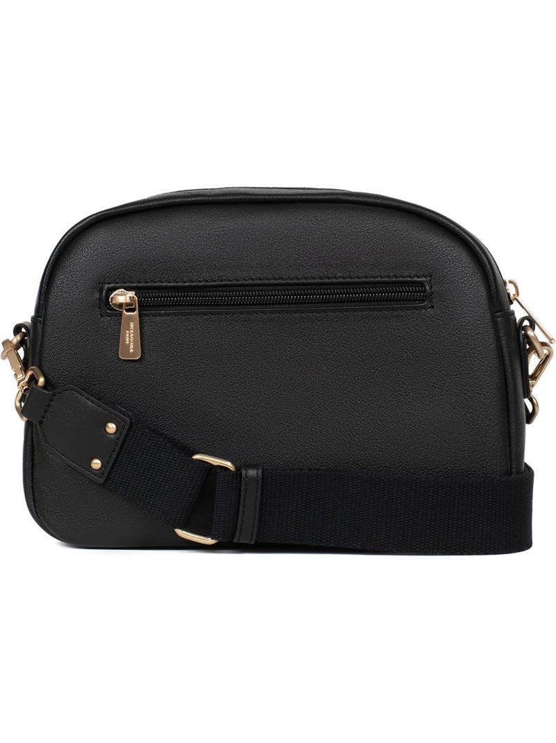 Sac porté travers  Cuir TAIMA Noir - Kiabi