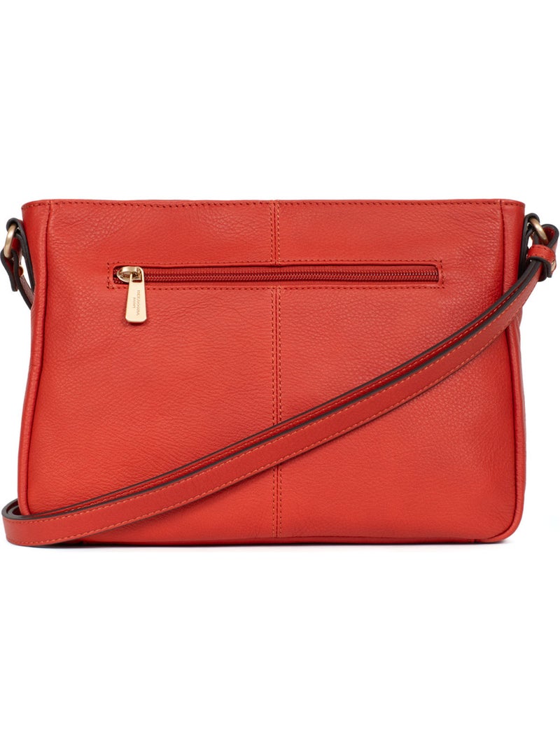 Sac porté travers  Cuir TAIMA Orange - Kiabi