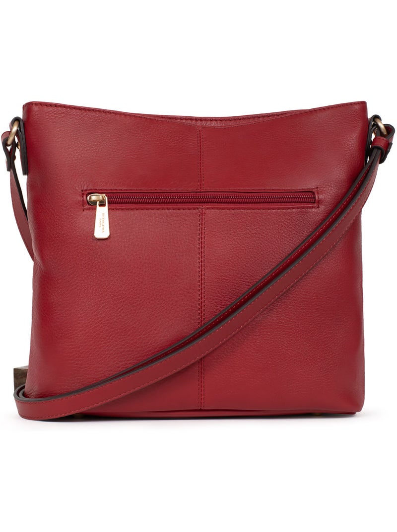 Sac porté travers  Cuir TAIMA Rouge foncé - Kiabi