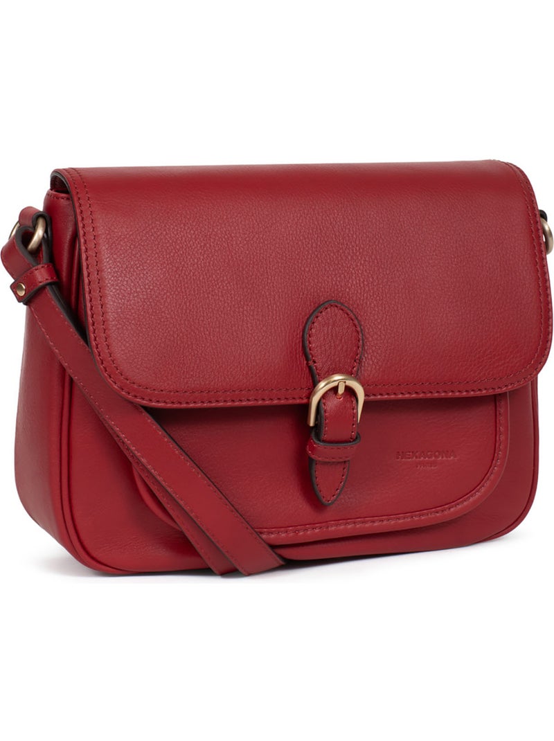 Sac porté travers  Cuir TAIMA Rouge foncé - Kiabi