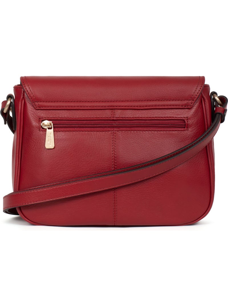 Sac porté travers  Cuir TAIMA Rouge foncé - Kiabi