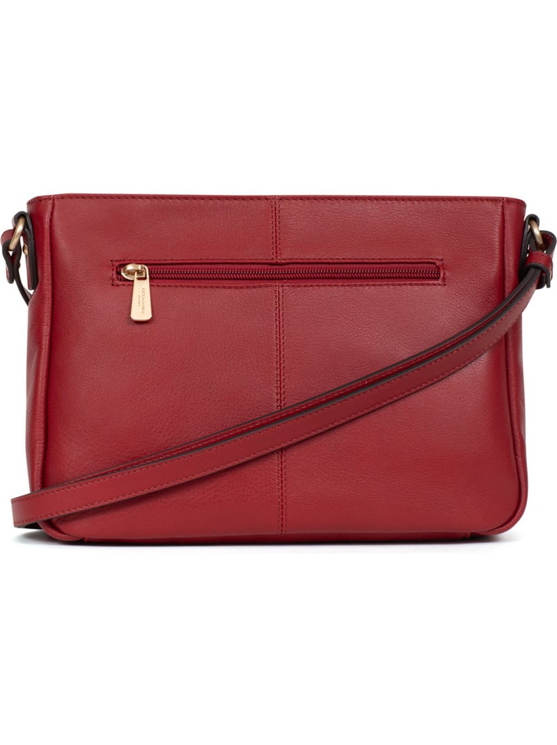 Sac porté travers  Cuir TAIMA Rouge foncé - Kiabi