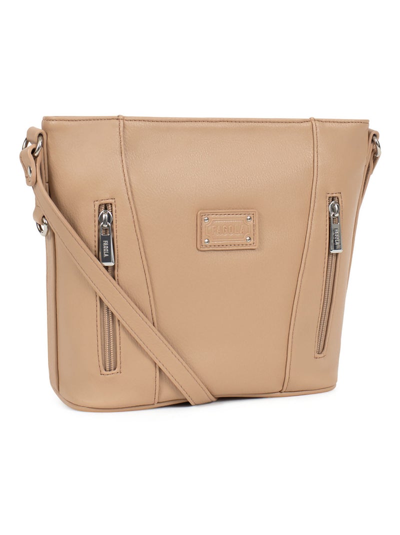 Sac porté travers Être au vert  | FAGOLA Marron clair - Kiabi