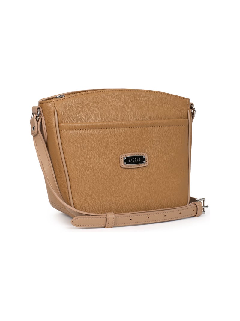 Sac porté travers Flavia  | FAGOLA Taupe - Kiabi