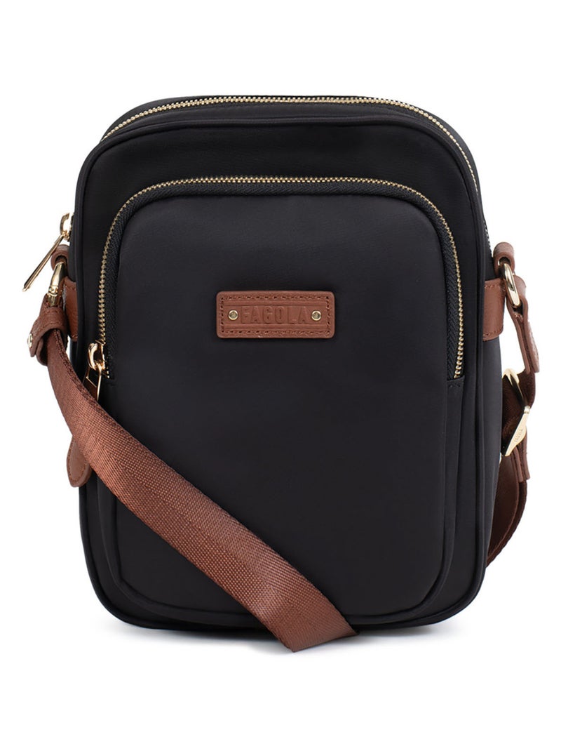 Sac porté travers Noir Marron - Kiabi