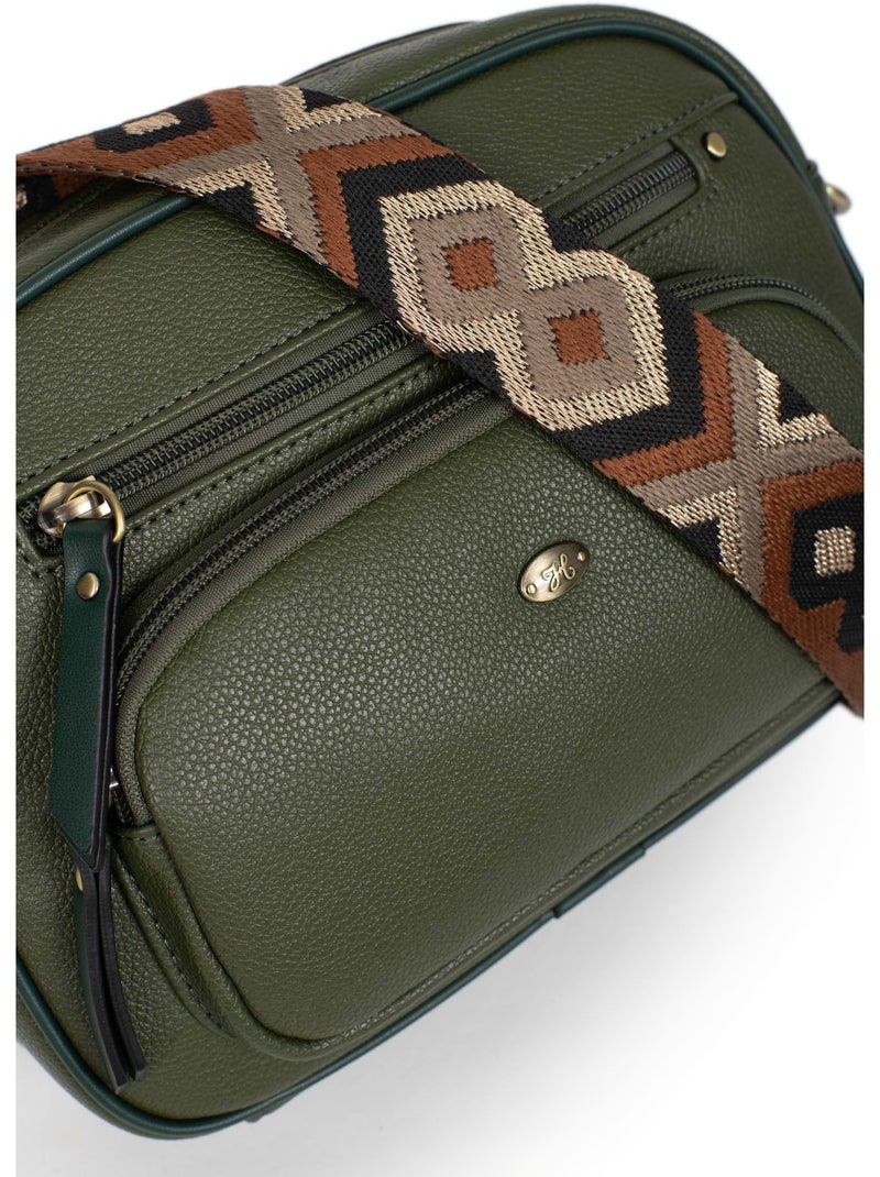 Sac porté travers RONDA Kaki - Kiabi