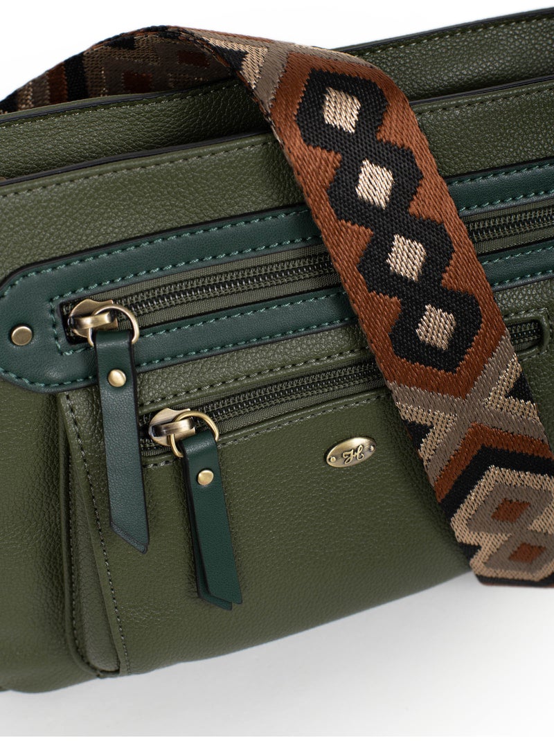 Sac porté travers RONDA Kaki - Kiabi