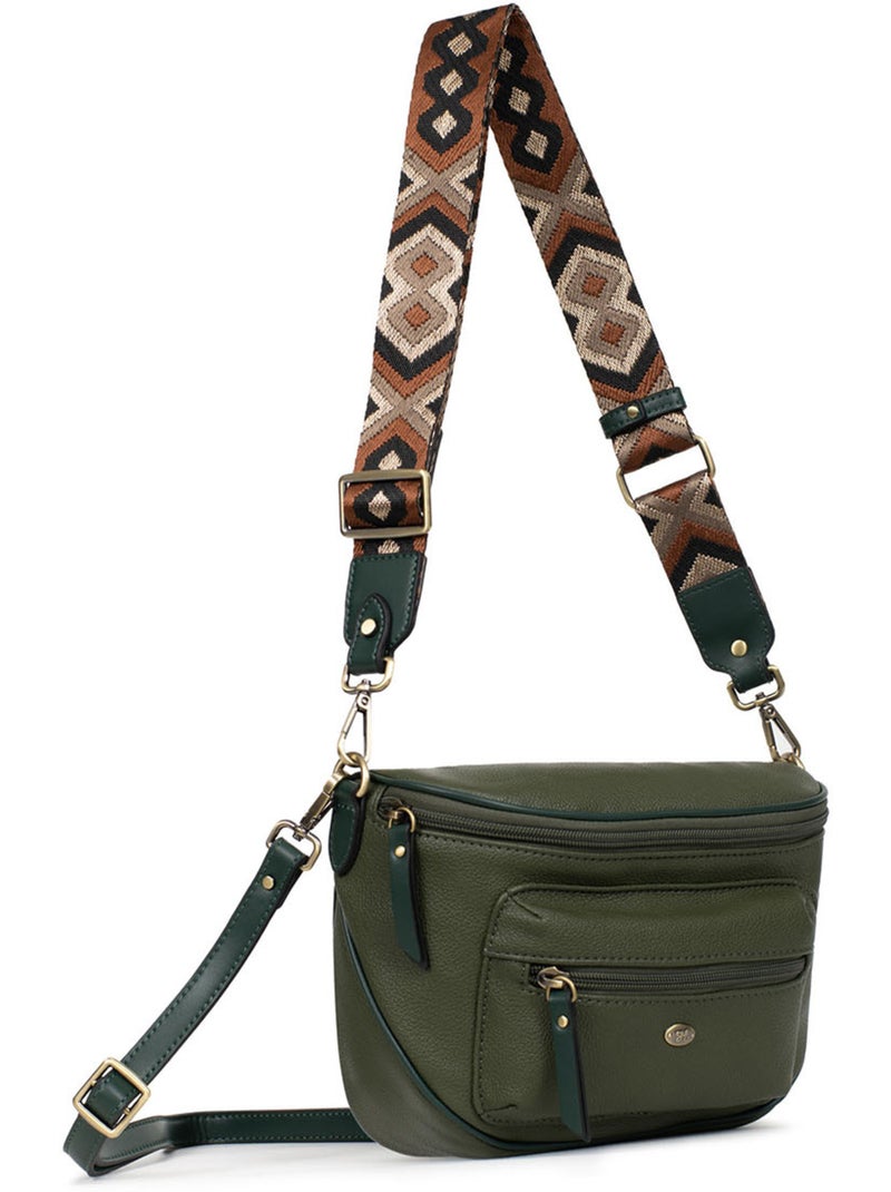 Sac porté travers RONDA Kaki - Kiabi