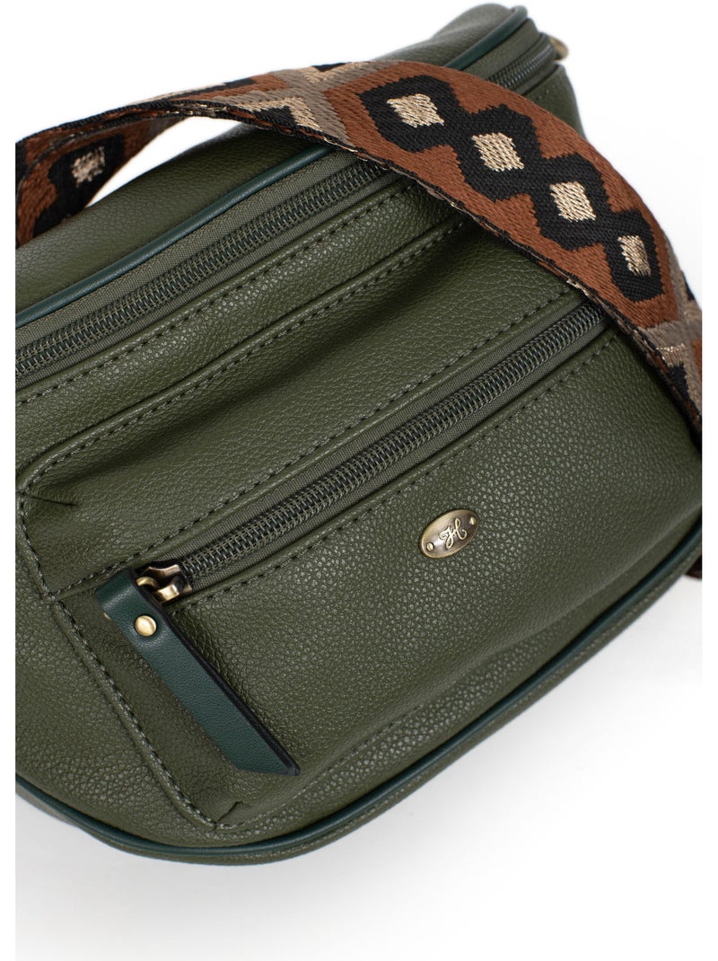 Sac porté travers RONDA Kaki - Kiabi