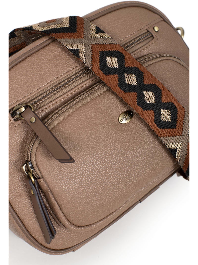 Sac porté travers RONDA Taupe - Kiabi