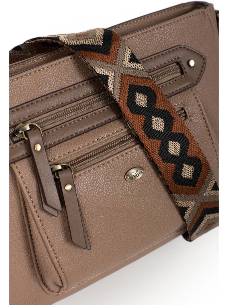 Sac porté travers RONDA Taupe - Kiabi