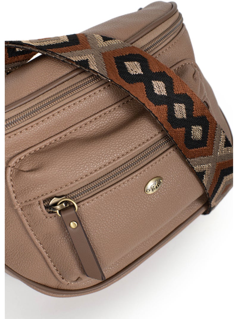 Sac porté travers RONDA Taupe - Kiabi