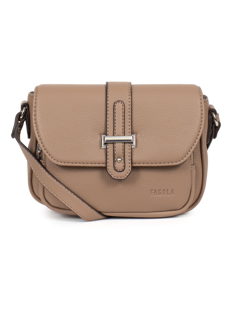 Sac porté travers Stella Femme Taupe - Kiabi