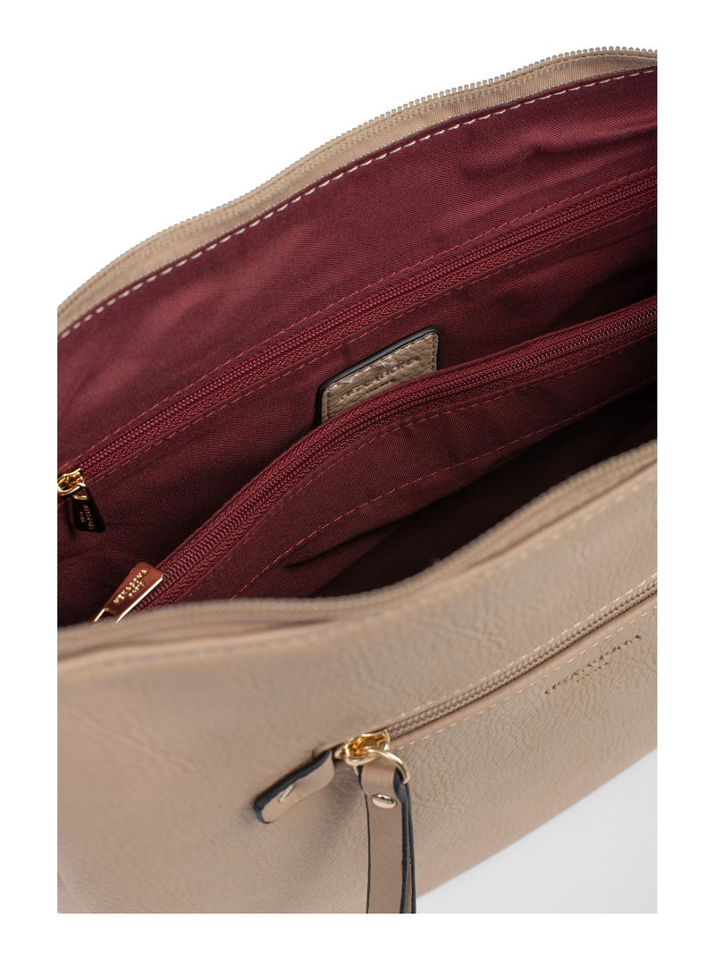 Sac porté travers TOSCANE Beige sable - Kiabi