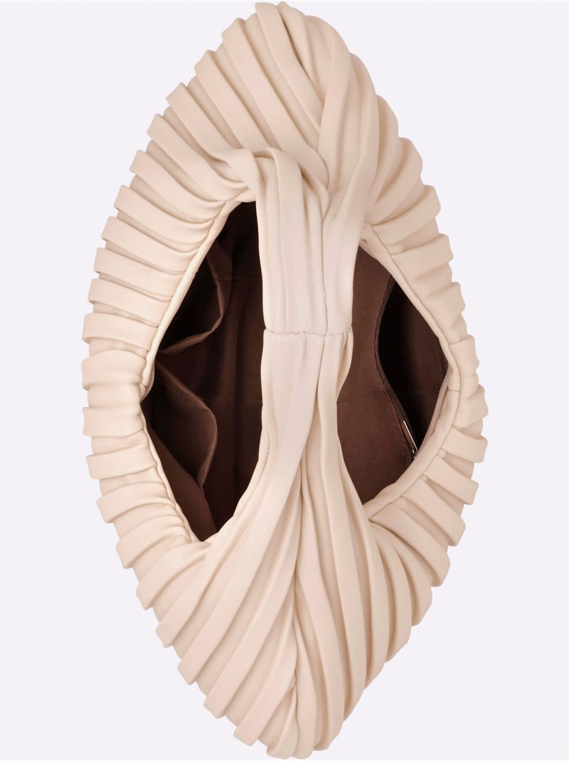 Sac Qualité Plissée Tendance - Taille Standard - helline Beige - Kiabi