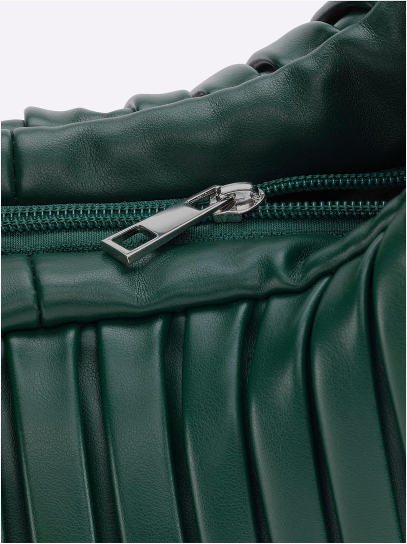 Sac Qualité Plissée Tendance - Taille Standard - helline Beige/Vert - Kiabi