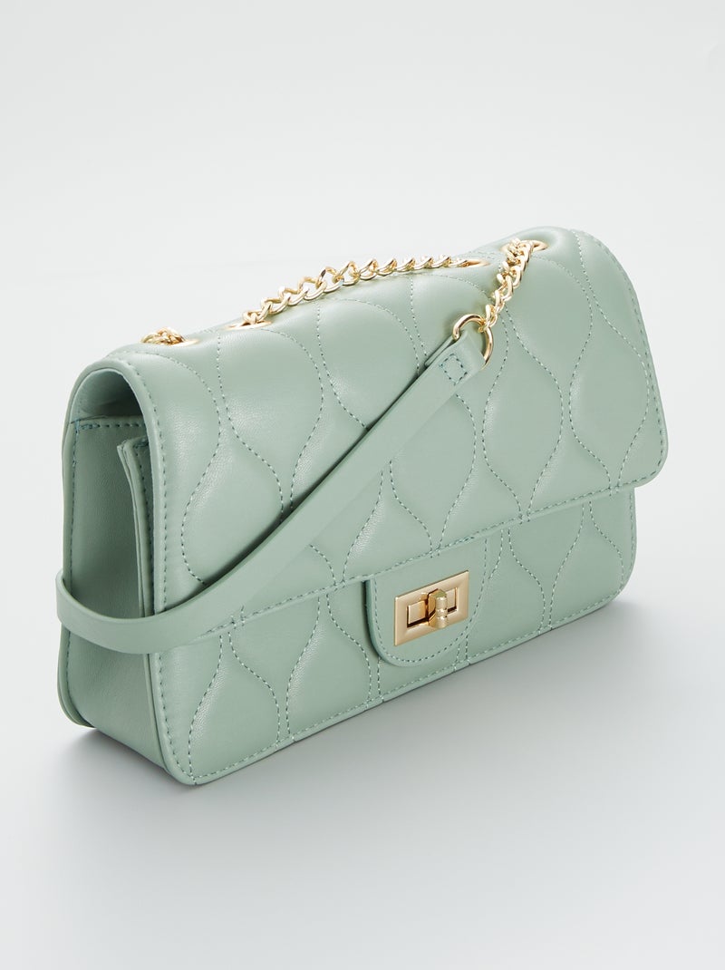 Sac quilted à bandoulière vert - Kiabi