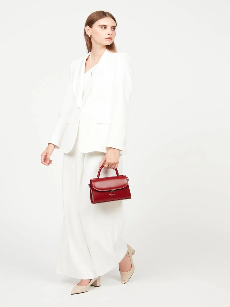 Sac rabat cuir Lancaster Suave Even Rouge - Kiabi