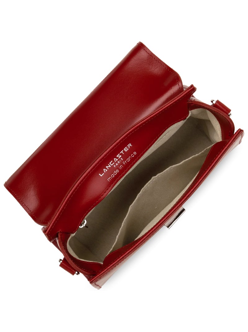 Sac rabat cuir Lancaster Suave Even Rouge - Kiabi