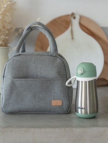 Sac repas isotherme gris chiné
