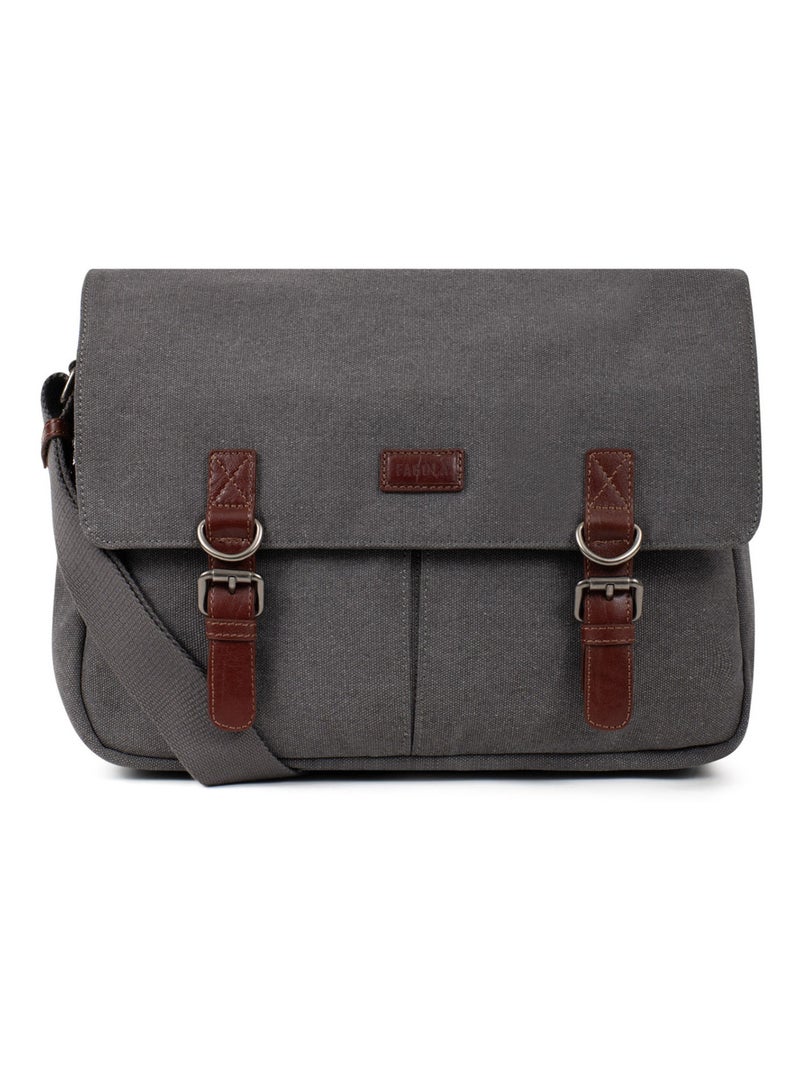 Sac reporter A4 Léo Homme Gris foncé - Kiabi