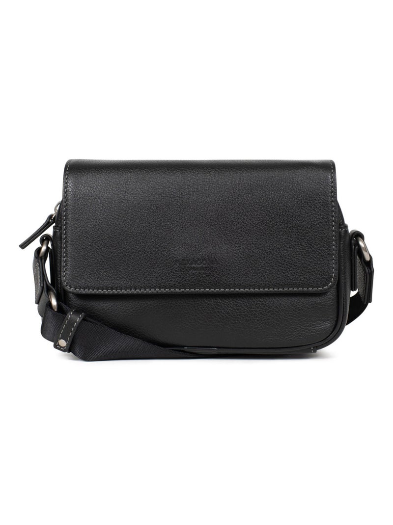 Sac reporter  Cuir CONFORT Noir - Kiabi