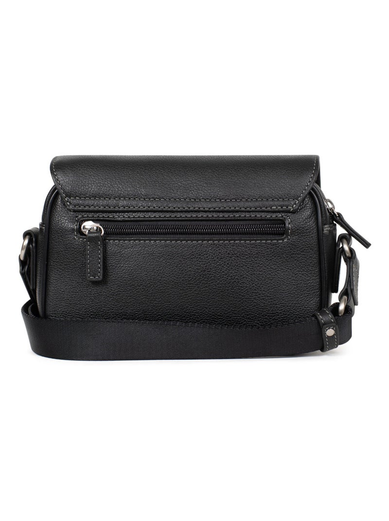 Sac reporter  Cuir CONFORT Noir - Kiabi