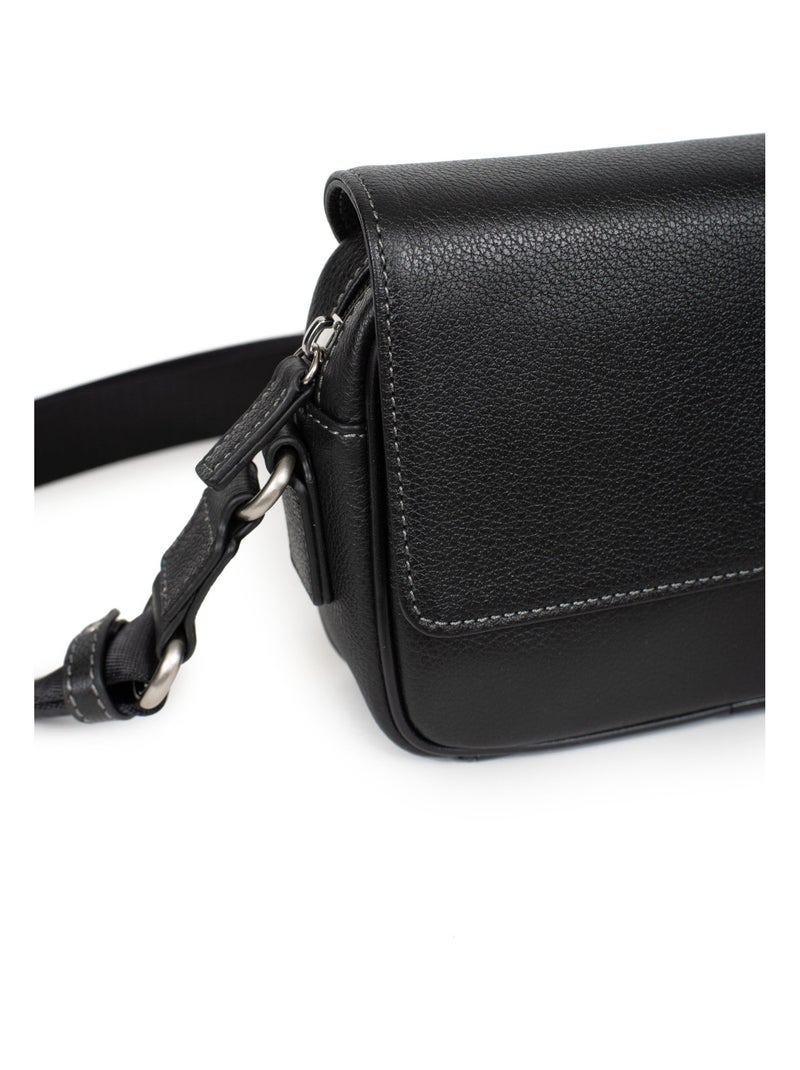 Sac reporter  Cuir CONFORT Noir - Kiabi