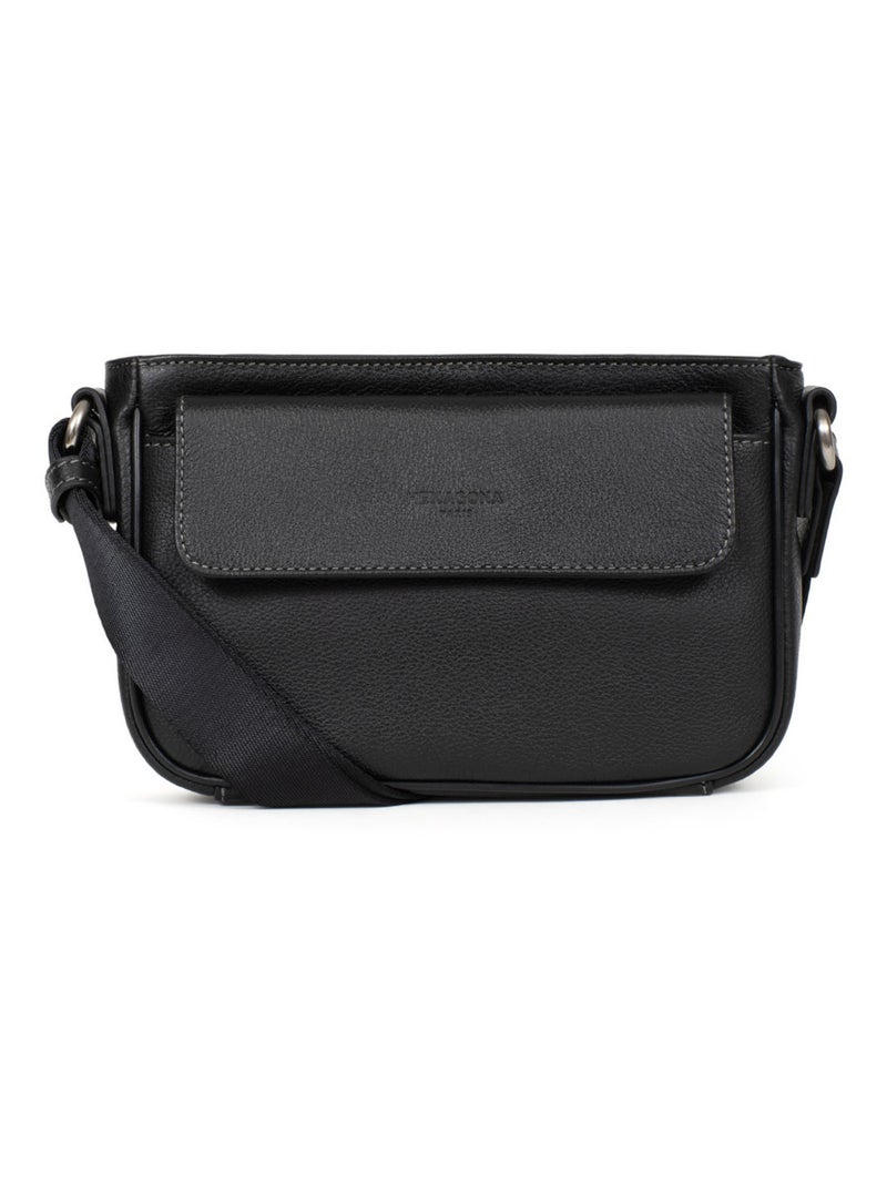 Sac reporter  Cuir CONFORT Noir - Kiabi