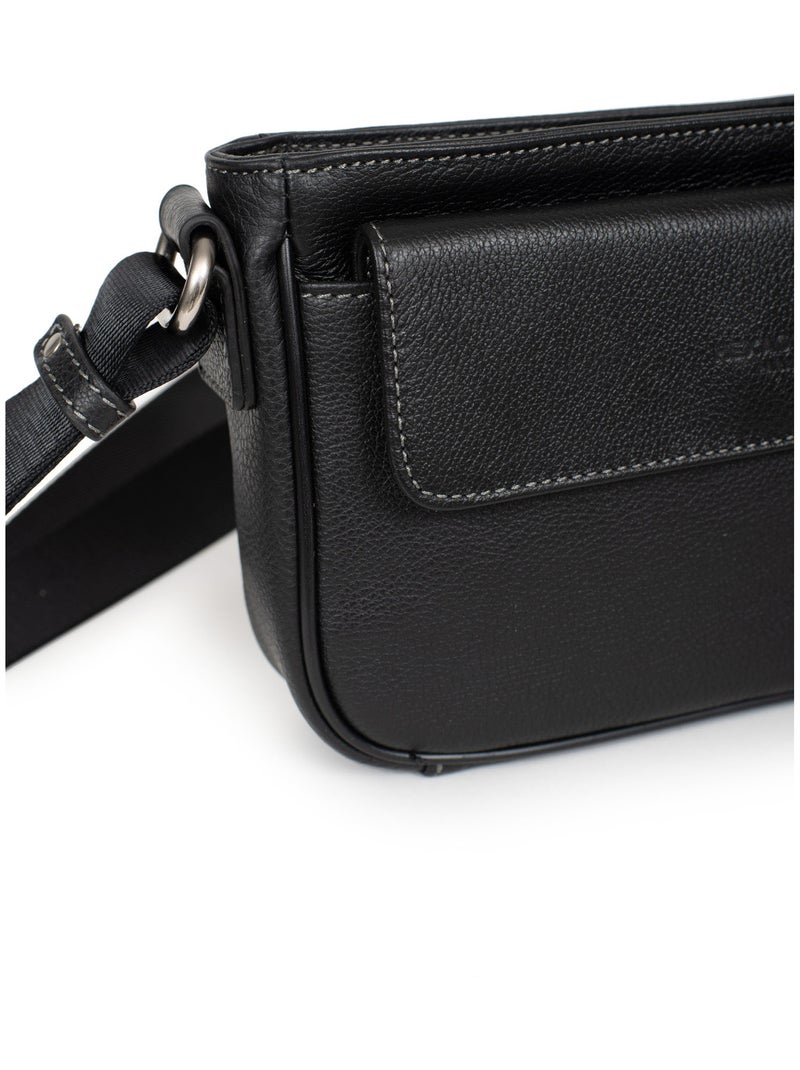 Sac reporter  Cuir CONFORT Noir - Kiabi